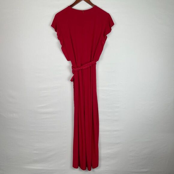 Misa Los Angeles Revolve Irina Wrap Maxi Braided Tie Ruffle Sleeve Dress S - Picture 3 of 8
